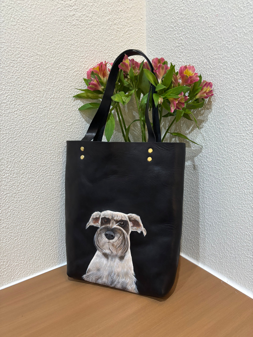 Custom 3D Leather Carving Handbag – Dog Portrait