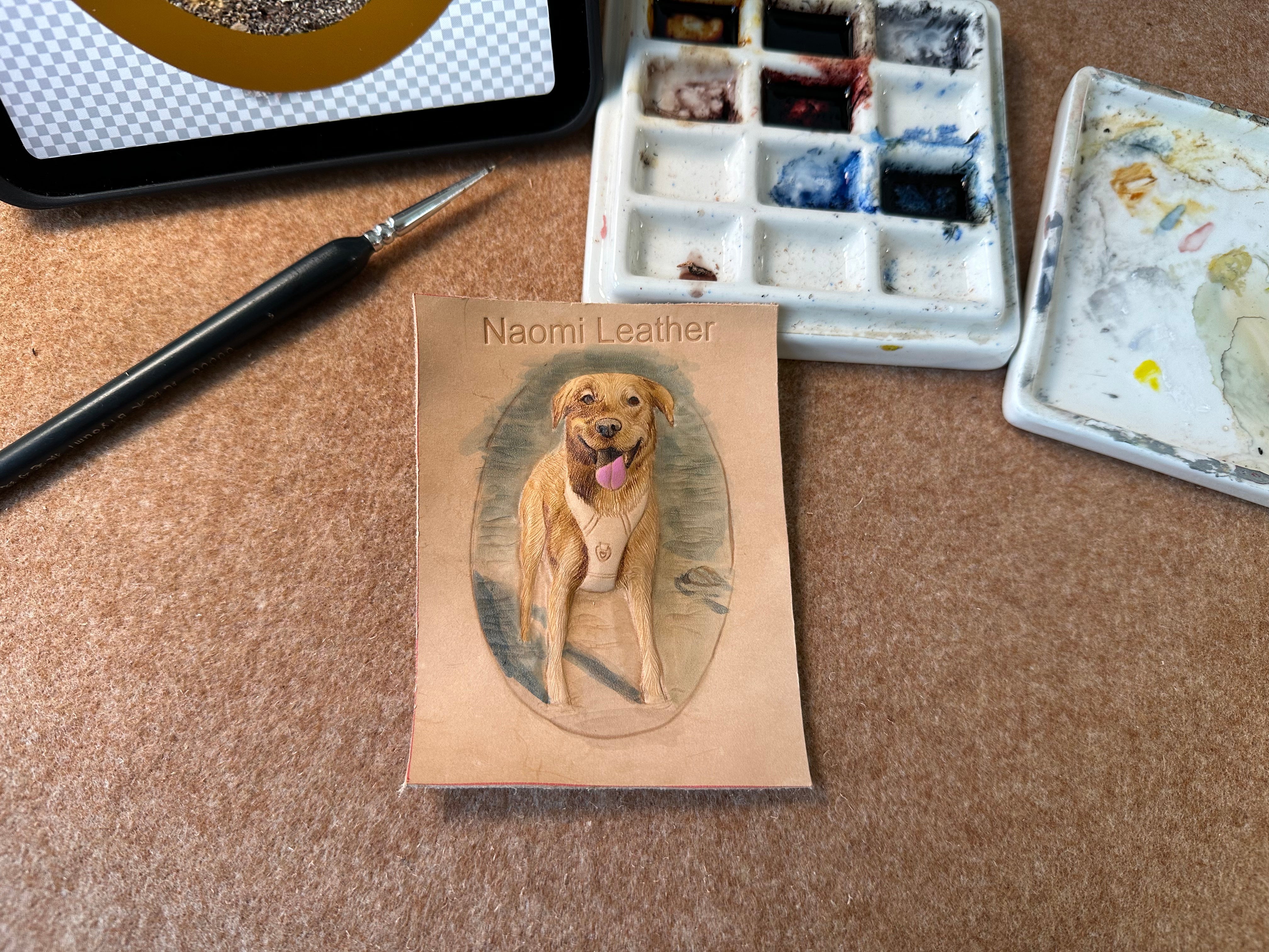 Handmade Dog Leather Carving Keychain | Hand-made Pup Memorial| Personalized Pet Sculpture Portrait | Customized Dog Memory