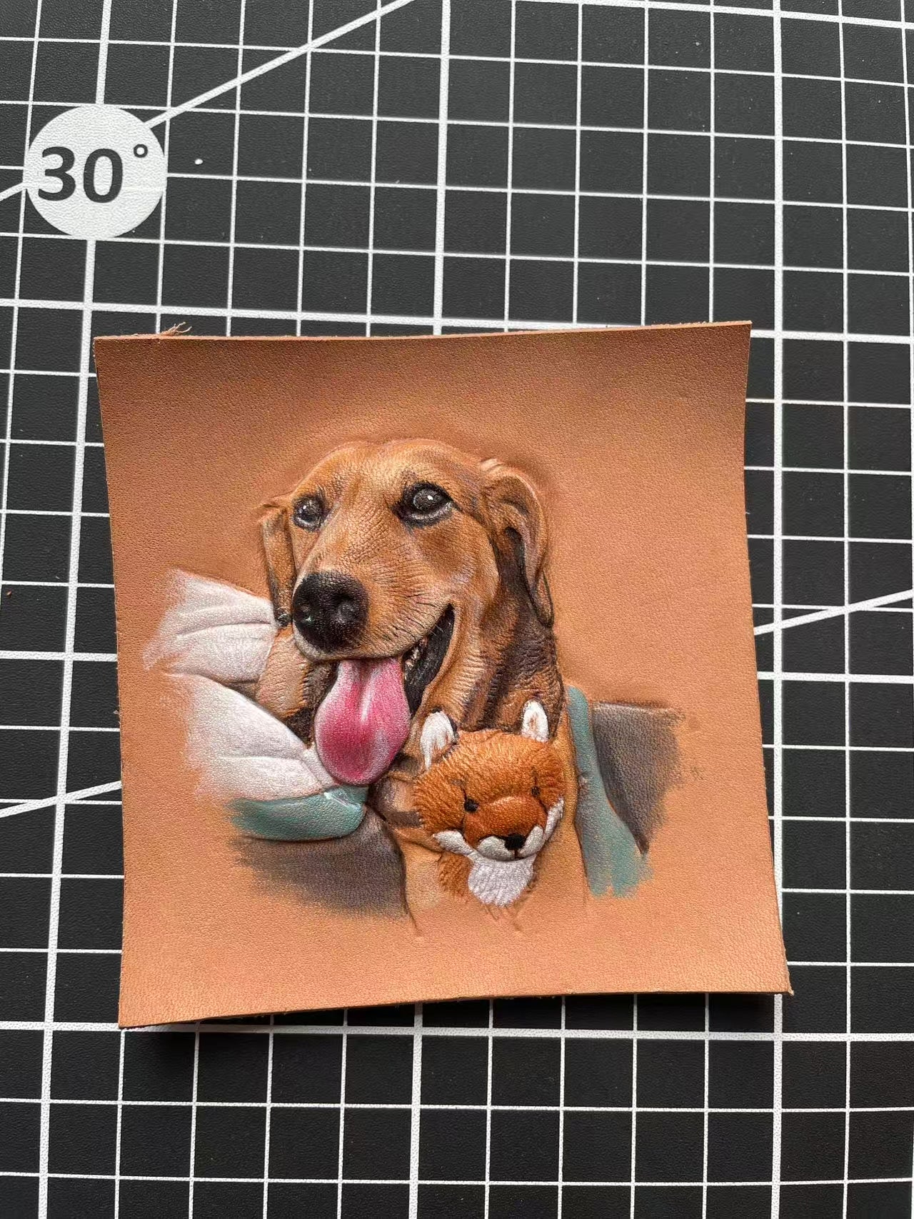 Handmade Dog Leather Carving Keychain | Hand-made Pup Memorial| Personalized Pet Sculpture Portrait | Customized Dog Memory