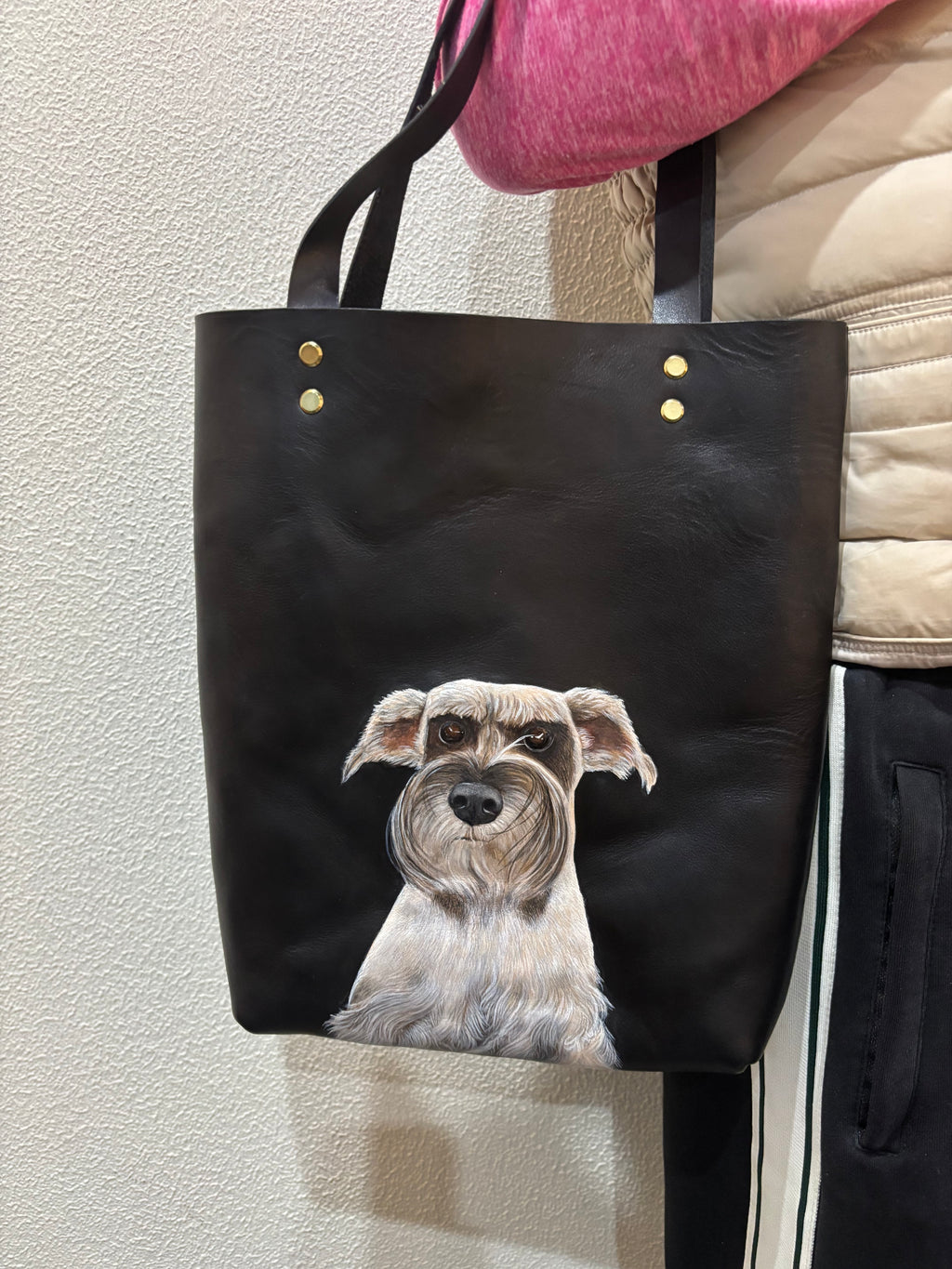 Custom 3D Leather Carving Handbag – Dog Portrait