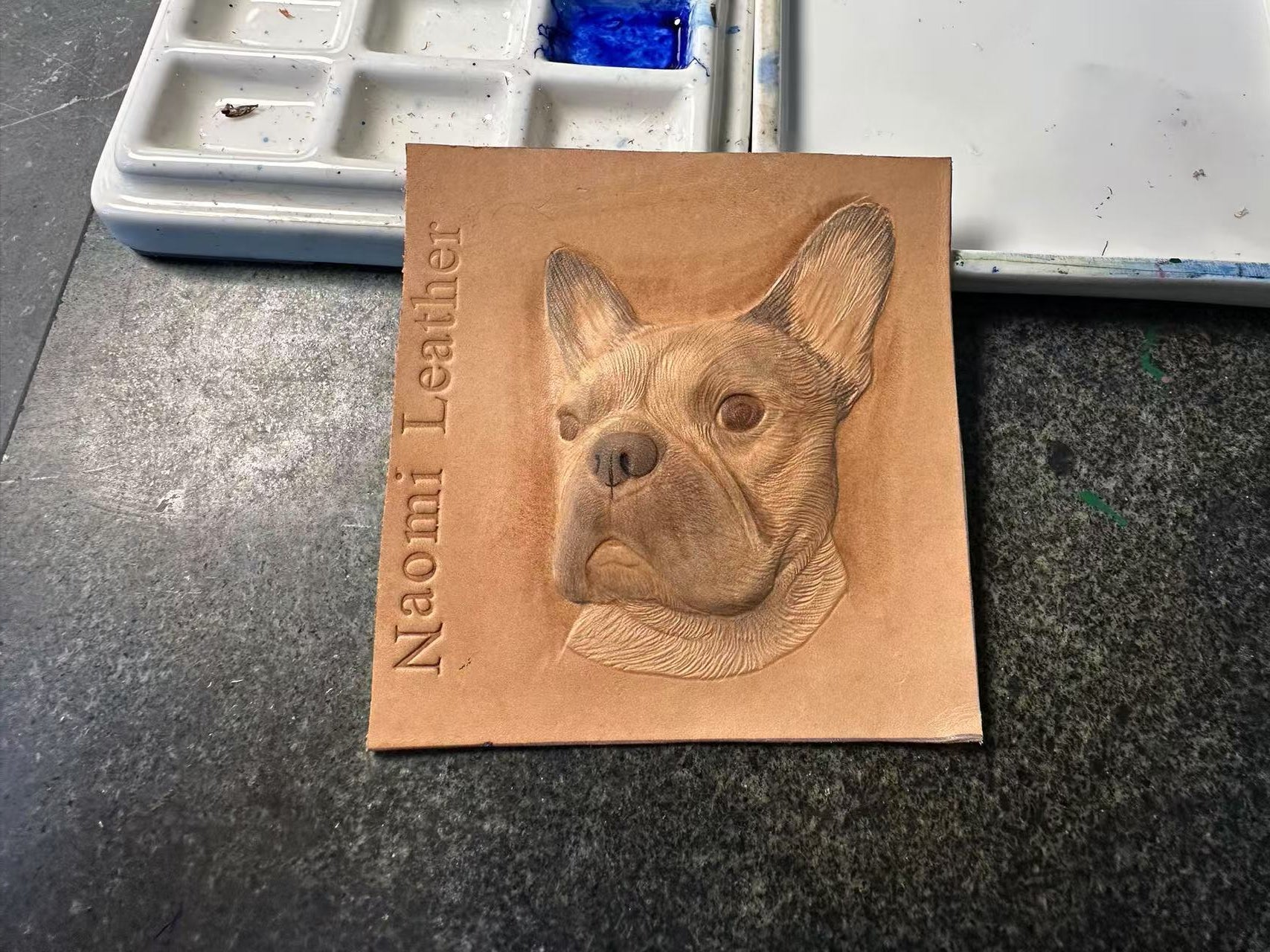 Handmade Dog Leather Carving Keychain | Hand-made Pup Memorial| Personalized Pet Sculpture Portrait | Customized Dog Memory