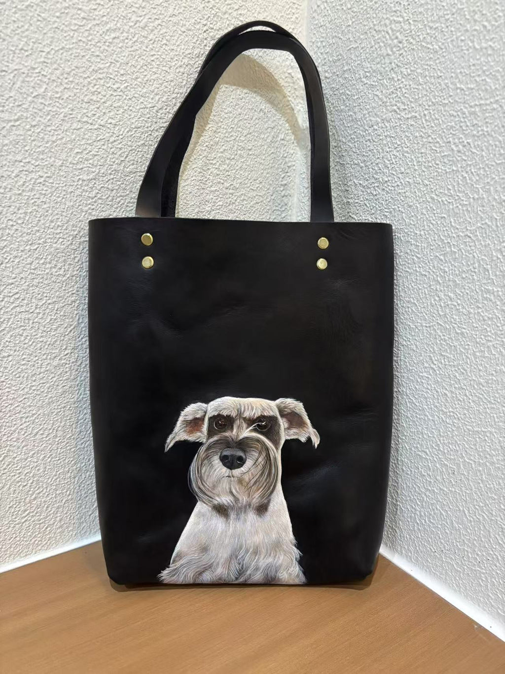 Custom 3D Leather Carving Handbag – Dog Portrait