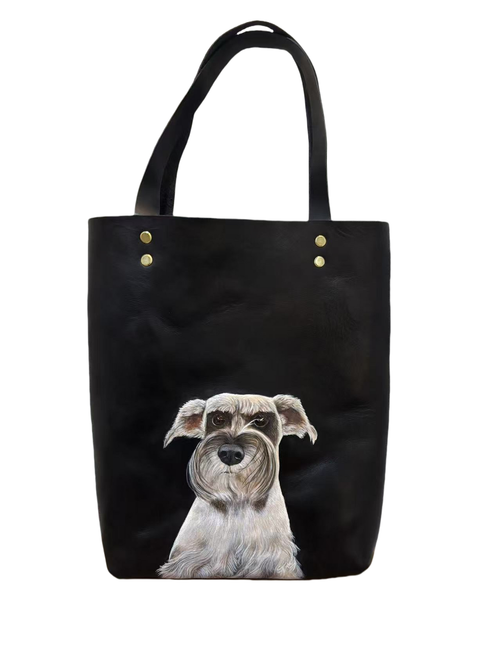 Custom 3D Leather Carving Handbag – Dog Portrait