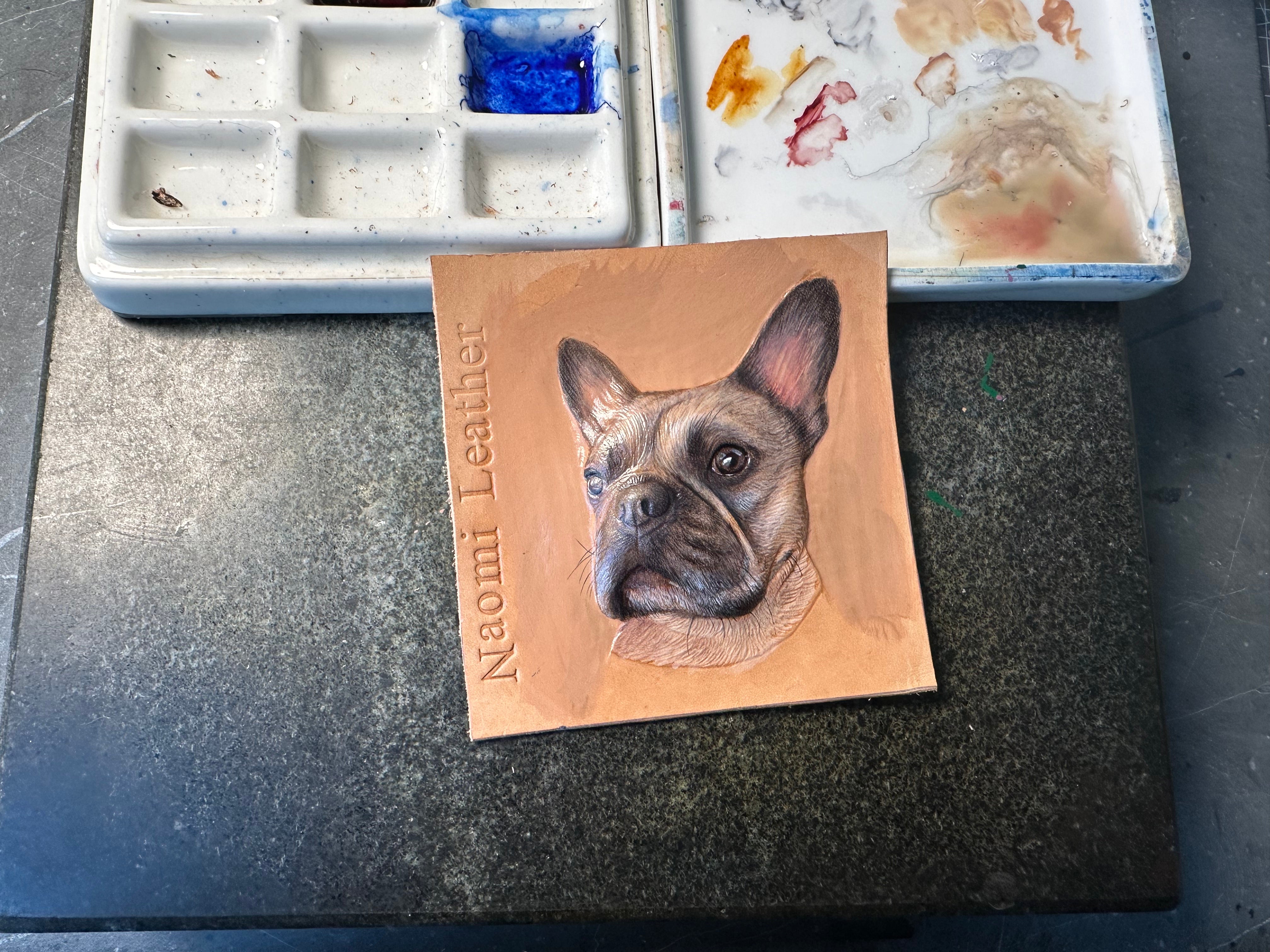 Handmade Dog Leather Carving Keychain | Hand-made Pup Memorial| Personalized Pet Sculpture Portrait | Customized Dog Memory