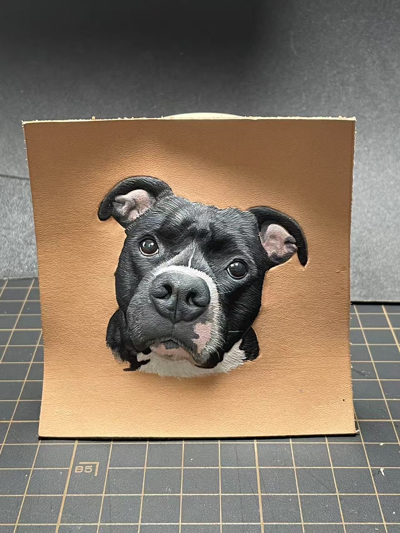 Handmade Dog Leather Carving Keychain | Hand-made Pup Memorial| Personalized Pet Sculpture Portrait | Customized Dog Memory